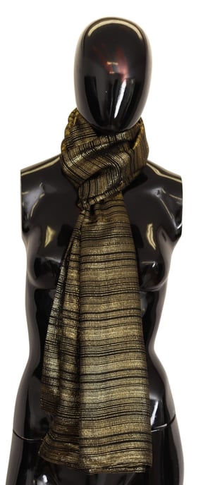Dolce & Gabbana Vrouwen Metallic Goud Zijden Stretch Sjaal Wikkel Sjaal - Image 5