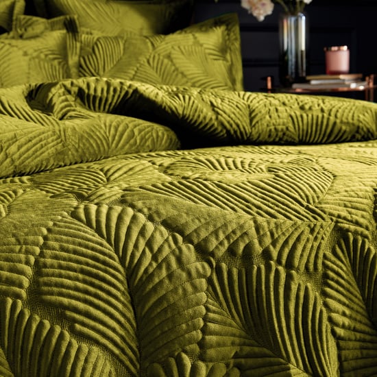 Paoletti Palmeria Quilted Velvet Duvet Cover Set - Image 3