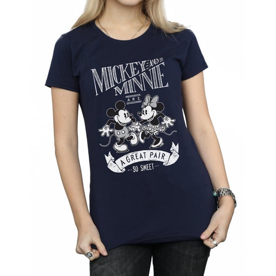 Disney Womens/Ladies Mickey And Minnie Mouse Great Pair Cotton T-Shirt (Navy Blue)
