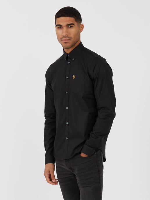 Luke 1977 Telford Tailored Fit Smart Shirt Black
