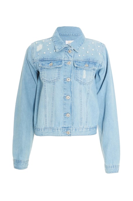 Light Blue Pearl Denim Jacket