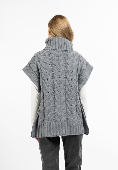 Dreimaster Knitted vest women dark grey melange - Image 4
