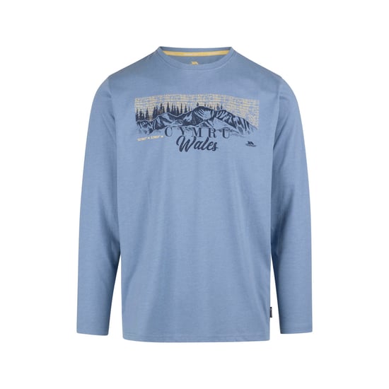 Trespass Heren Kulam Bedrukt T-shirt met lange mouwen (Denim Blue Marl) - Image 1