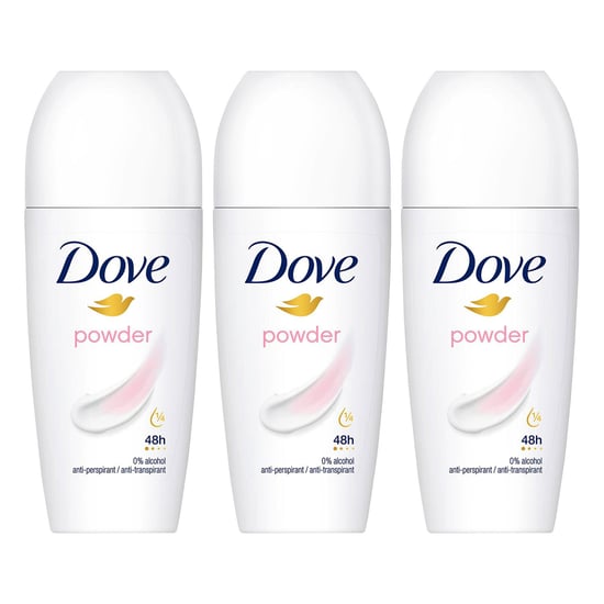 Dove Powder Roll On Anti-Perspirant up to 48H Sweat & Odour Protection, 3x50ml - Image 1