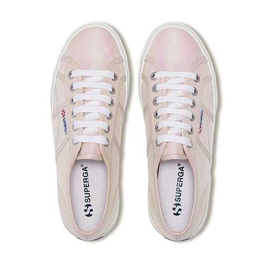 Superga Womens/Ladies 2740 Lame Platform Trainers (Beige/Iridescent) - Image 1