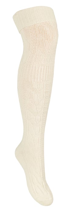 Womens Over The Knee Wool Socks | Steven | Winter Warm Thick Long Socks - Ecru - Image 1