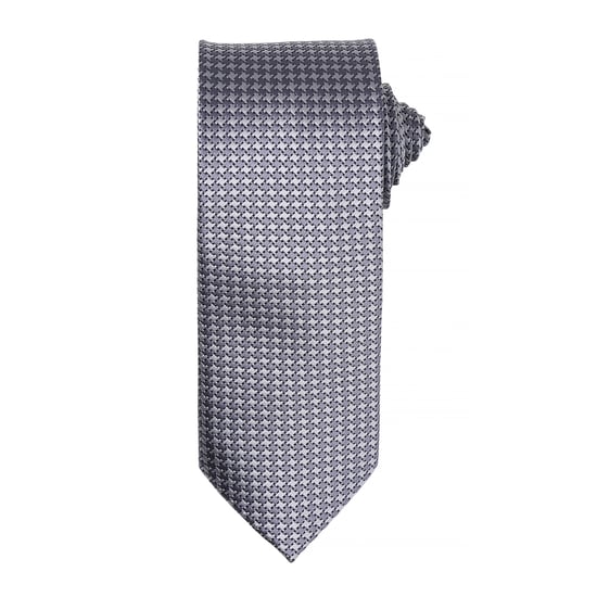 Premier Mens Puppy Tooth Formal Work Tie (Pack of 2) (Silver) - Image 1