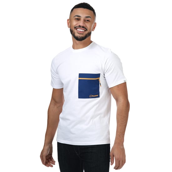 Men's Berghaus Drakestone Pocket T-Shirt in White blue