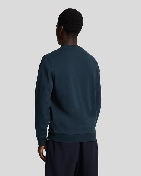 Interlock Crew Neck Sweatshirt för herrar i Navy - Image 3