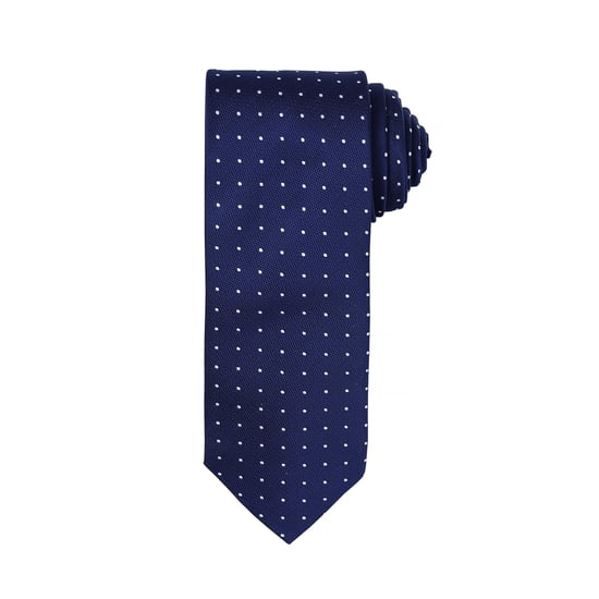 Premier Mens Micro Dot Pattern Formal Work Tie (Navy/ White) - Image 1