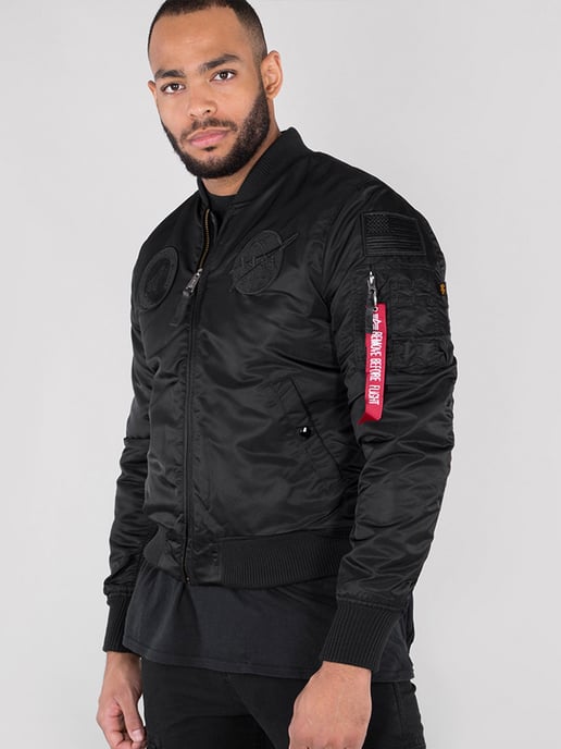 Alpha Industries Men's MA-1 VF NASA Bomber Jacket in Black - Image 4