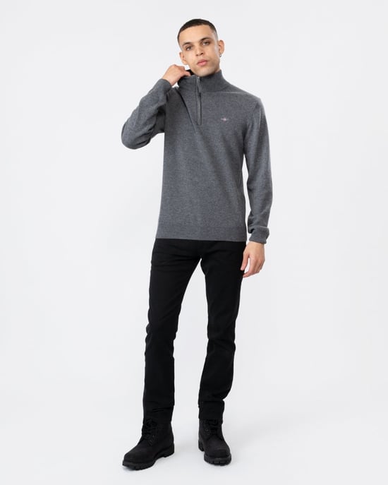 GANT Mens Superfine Lambswool Half Zip Cardigan