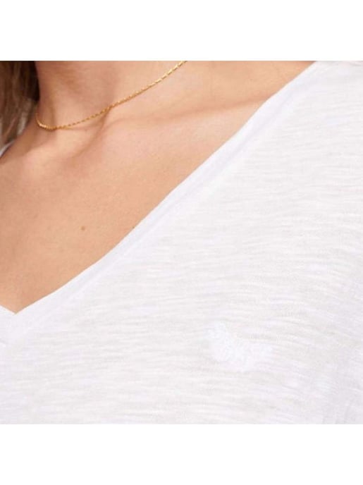 Superdry dames T-shirt met geborduurd logo en V-hals. - Image 2