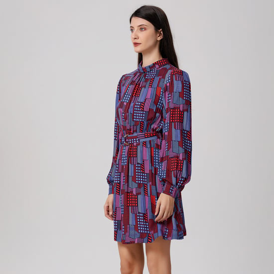 Korte blouse-jurk met grafische print - Image 4