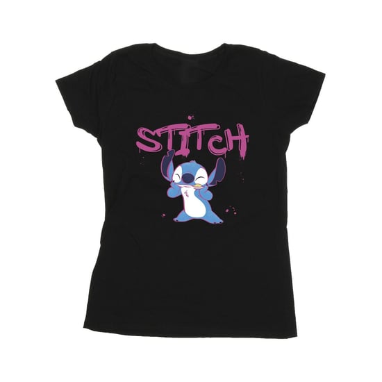 Disney Womens/Ladies Lilo And Stitch Graffiti Cotton T-Shirt (Black)