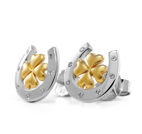 Orphelia 'Signature' Dames 925 Sterling Zilveren Oorbellen - Zilver/Goud ZO-7517 - Image 1