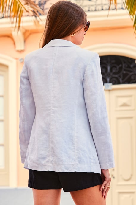 White Linen Blazer