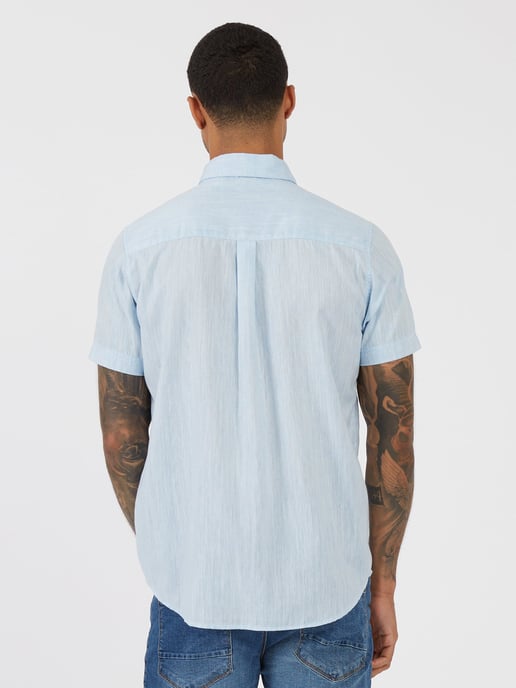 Luke 1977 Men's Yoko Tailored Fit Shirt in Sky Blue - Image 3
