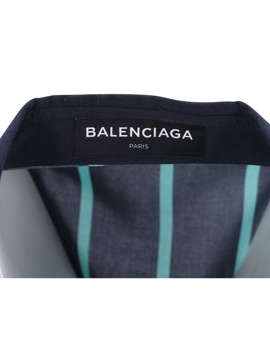 Balenciaga Gestreepte Overhemd in Marineblauwe Polyester - Image 5
