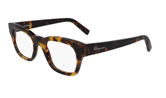 Salvatore Ferragamo Rectangular plastic Unisex Eyeglasses DARK TORTOISE / Clear demo lens
