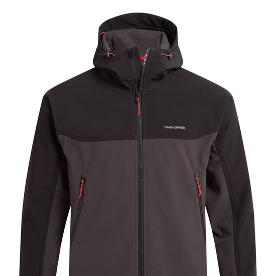 Craghoppers Mens Seer Hooded Vattentät jacka (Svart/Svart peppar) - Image 2