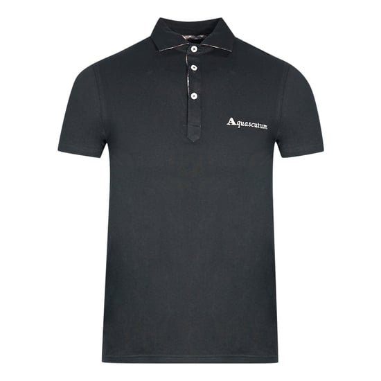 Aquascutum Signature Logo Black Polo Shirt