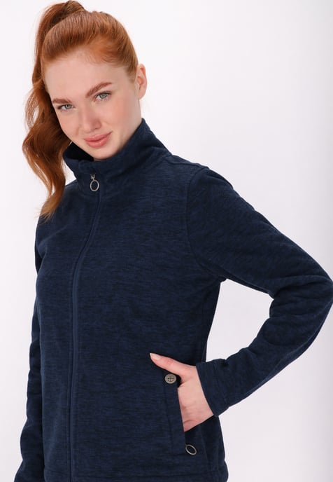 Dreimaster Fleece jas Dames marine gem - Image 5