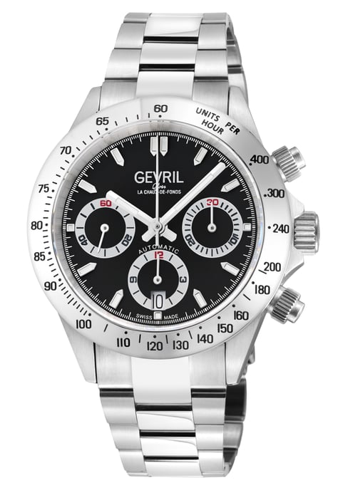 Gevril  Men's  New Amsterdam 44607B Swiss Automatic ETA 7750  Black Dial Special Edition Watch