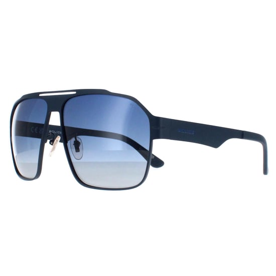 Police Aviator Mens Matte Blue Blue Gradient SPLL08 Summit 1 - Image 1