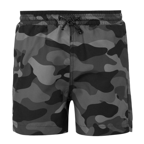 Regatta Childrens/Kids Skander III Plain Swim Shorts (Grey/Black Camo) - Image 1