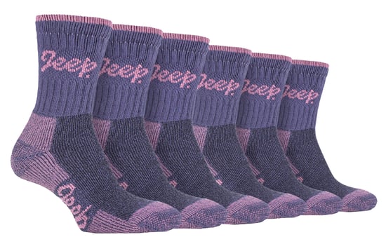 JEEP 6 paar katoenen ademende wandelsokken voor dames - Paarse Roos - Image 1