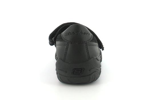 Nieuwe Meisjes Zwarte Leren Skechers School Sneakers met Klittenbandsluiting - Image 4