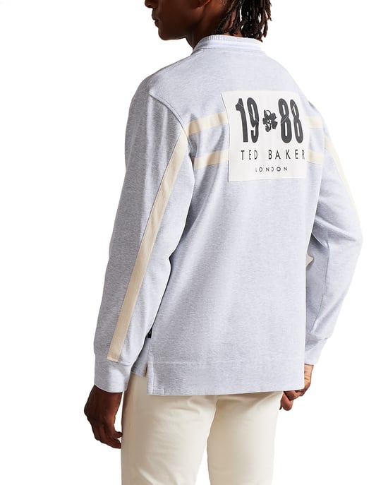 Ted Baker Jermyn Long-Sleeved Rugby Polo, Grey Marl