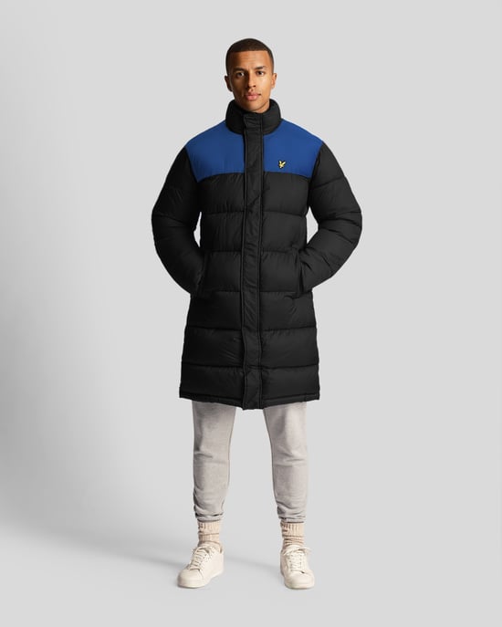 Lyle & Scott Longline vadderad pufferjacka i svart - Image 2