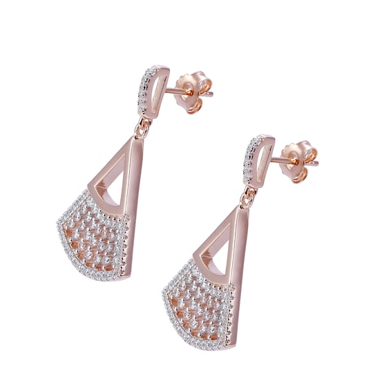 Orphelia 'Carina' Women's 925 Sterling Silver Drop Earrings - Rose ZO-7436