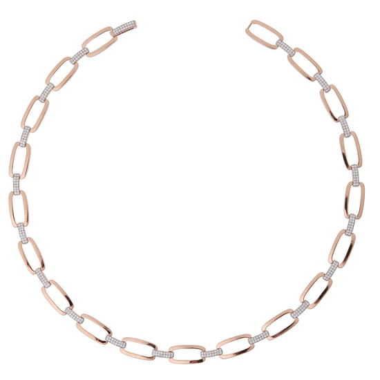 Orphelia Women's 925 Sterling Silver Necklace - Silver/Rose ZK-7209