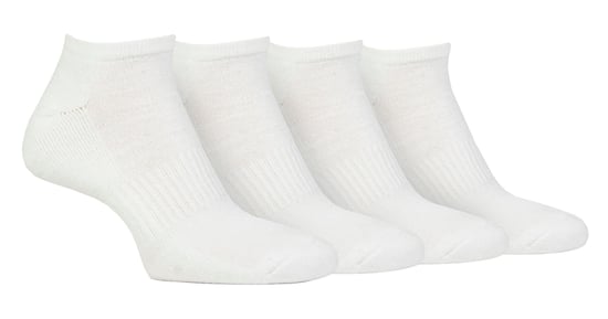 Mens Cushioned Trainer Socks | Jeep | 4 Pack Breathable Cushioned Low Cut Socks - White - Image 1
