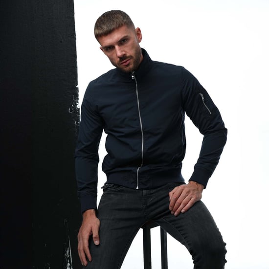 Men's Jack and Jones Mash Harrington Jacket in Navy - Image 4