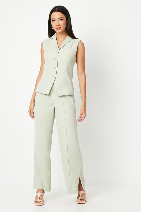 Sleeveless Collar Detail Blazer