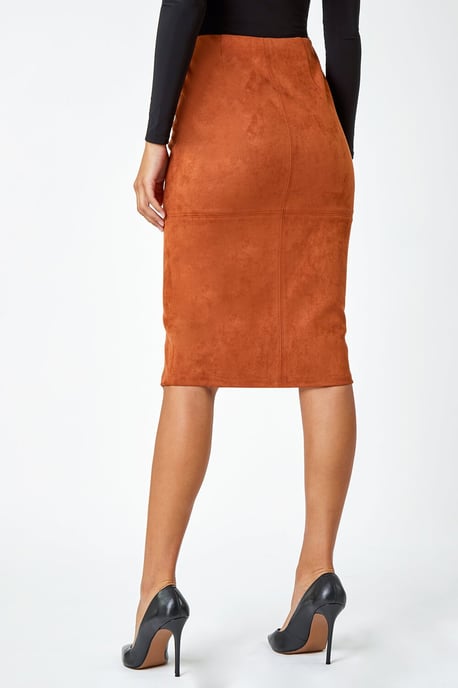 Suedette Pencil Stretch Skirt - Image 3