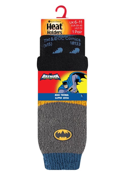 Heat Holders - Mens Film & TV Themed Thermal Slipper Socks - Batman - Image 2