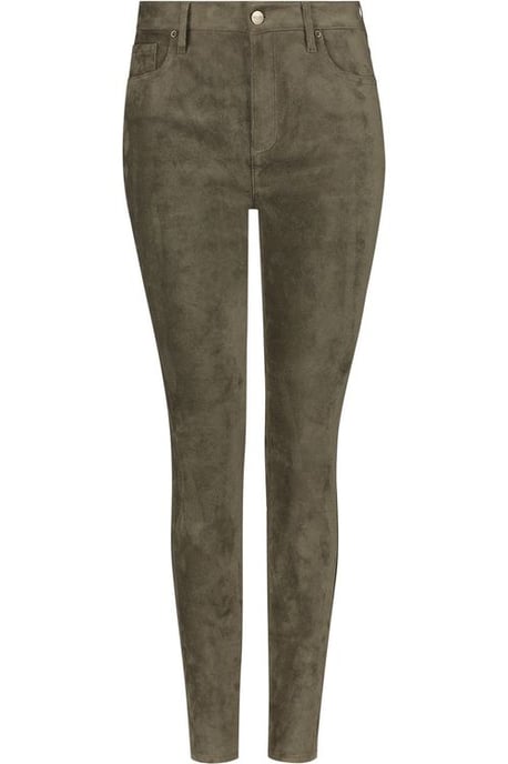 Alina Skinny Green Faux Suede