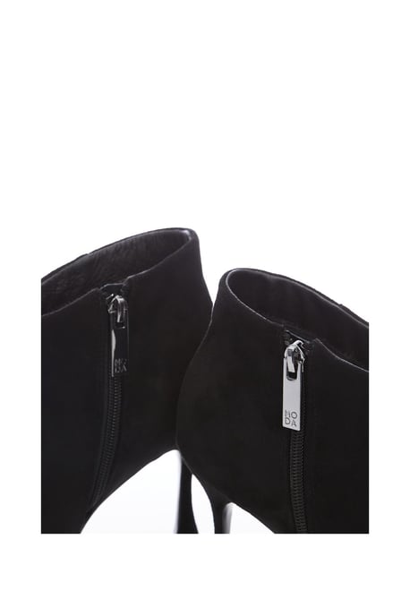 'Myrra' Black Alcantara Ankle Boots