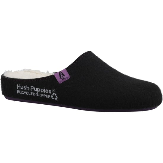 Hush Puppies The Good 90% återvunnen RPET Polyester Damskor Svart Tofflor - Image 1
