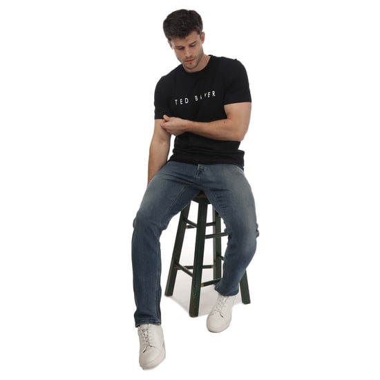 Men's Ted Baker Broni Branded T-Shirt in Navy