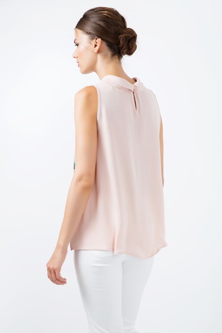 Mouwloze Satijnen Top met Print - Image 3