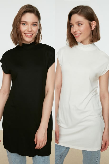 Trendyol Kvinnors Raka Modesta Tunik - Image 1