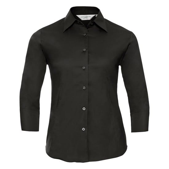 Russell Collectie Dames/Dames 3/4 Mouw Easy Care Gevoelig overhemd (Zwart) - Image 1