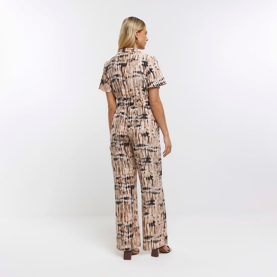 River Island Womens Jumpsuit Brown Animal Print