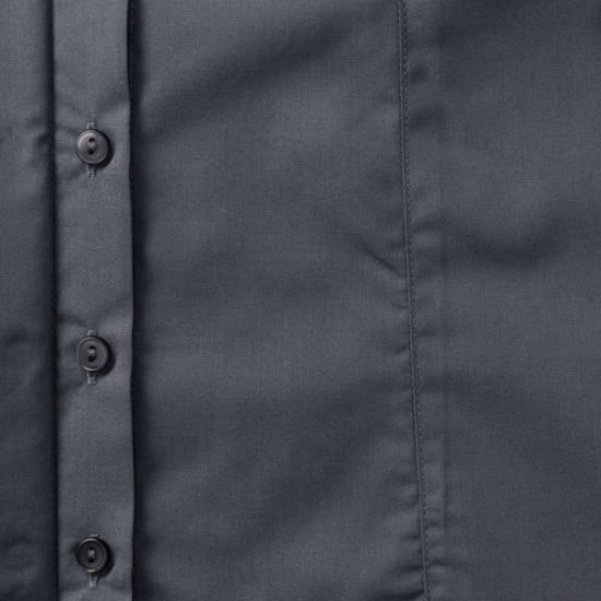 Russell Collection Ladies/Womens Long Sleeve Poly-Cotton Easy Care Fitted Poplin Shirt (Convoy Grey) - Image 3